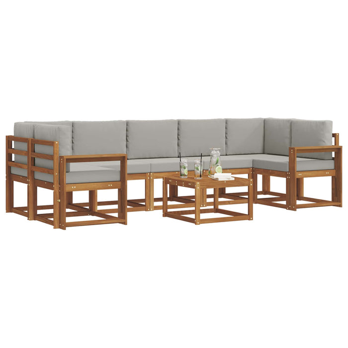 Set de canapele de exterior 8 pcs Gri natural și deschis - WALTI WALTI
