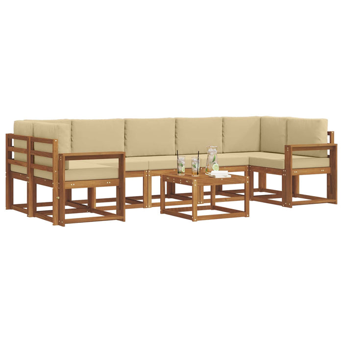 Set de canapele de exterior cu pernă 8 pcs Natural și Bej - WALTI WALTI