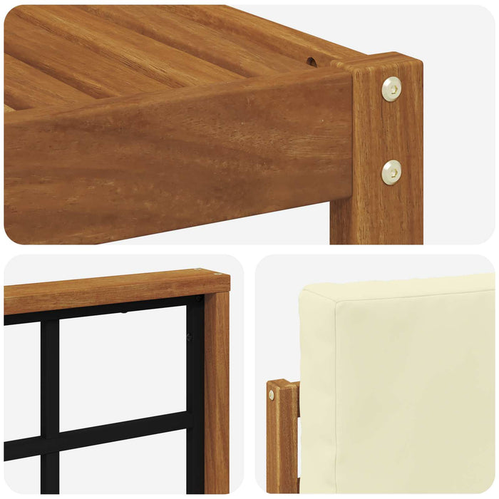 Set de canapele de exterior cu pernă 8 pcs Natural și Crem - WALTI WALTI