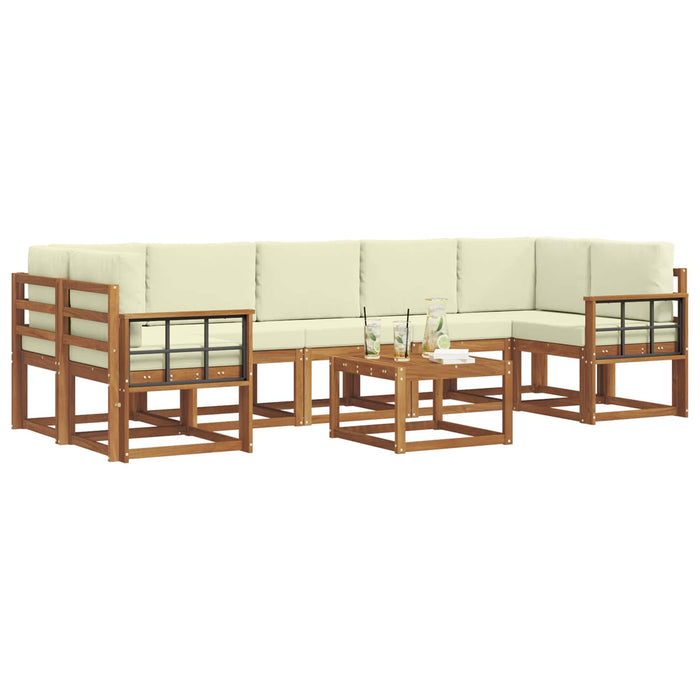 Set de canapele de exterior cu pernă 8 pcs Natural și Crem - WALTI WALTI