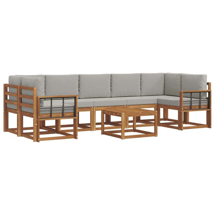 Set de canapele de exterior 8 pcs Gri natural și deschis - WALTI WALTI