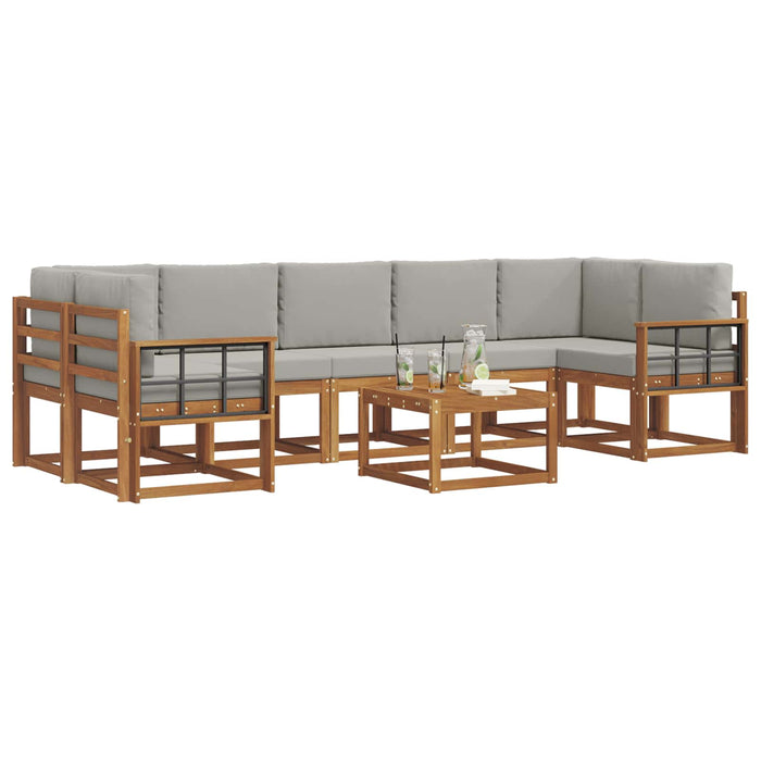 Set de canapele de exterior 8 pcs Gri natural și deschis - WALTI WALTI
