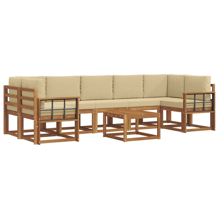 Set de canapele de exterior cu pernă 8 pcs Natural și Bej - WALTI WALTI