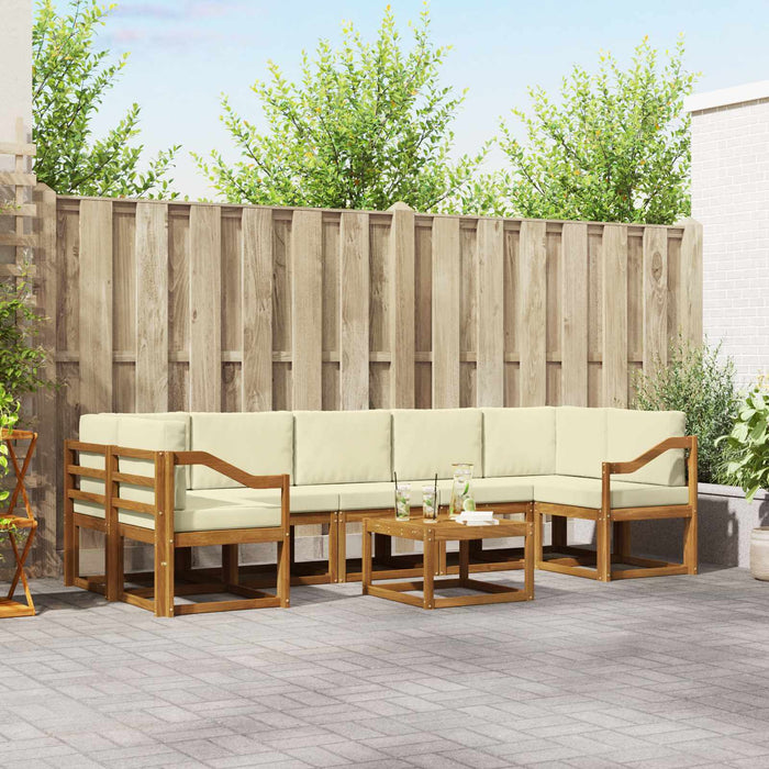 Set de canapele de exterior cu pernă 8 pcs Natural și Crem - WALTI WALTI