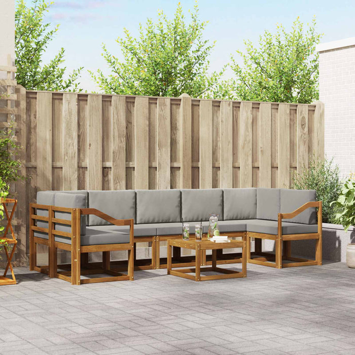 Set de canapele de exterior 8 pcs Gri natural și deschis - WALTI WALTI