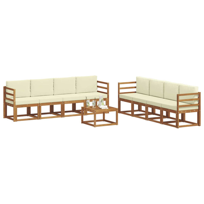 Set de canapele de exterior cu pernă 9 pcs Natural și Crem - WALTI WALTI