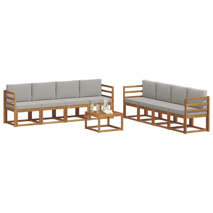 Set de canapele de exterior 9 pcs Gri natural și deschis - WALTI WALTI