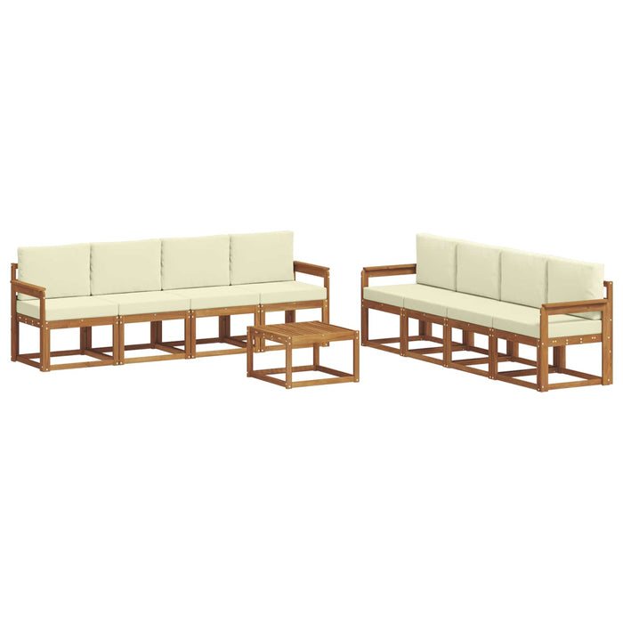 Set de canapele de exterior cu pernă 9 pcs Natural și Crem - WALTI WALTI
