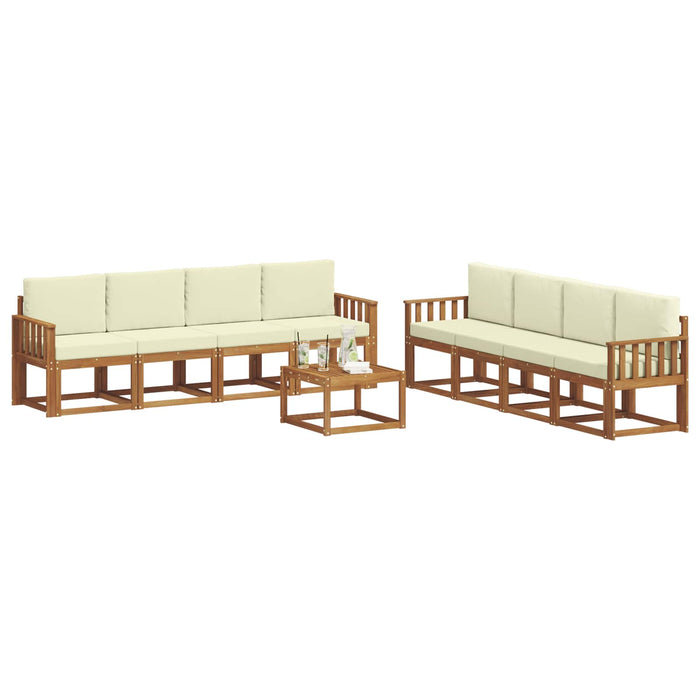 Set de canapele de exterior cu pernă 9 pcs Natural și Crem - WALTI WALTI