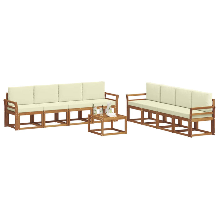 Set de canapele de exterior cu pernă 9 pcs Natural și Crem - WALTI WALTI