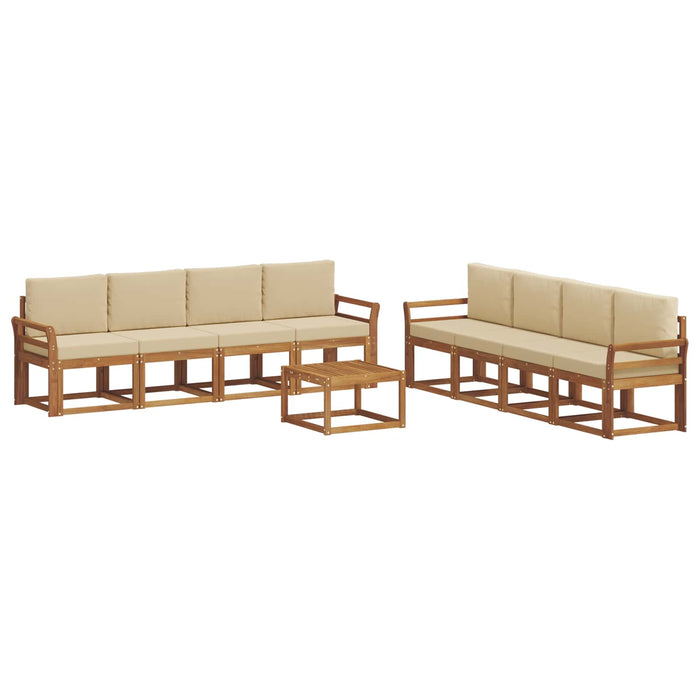 Set de canapele de exterior cu pernă 9 pcs Natural și Bej - WALTI WALTI