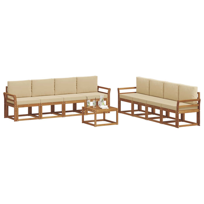 Set de canapele de exterior cu pernă 9 pcs Natural și Bej - WALTI WALTI
