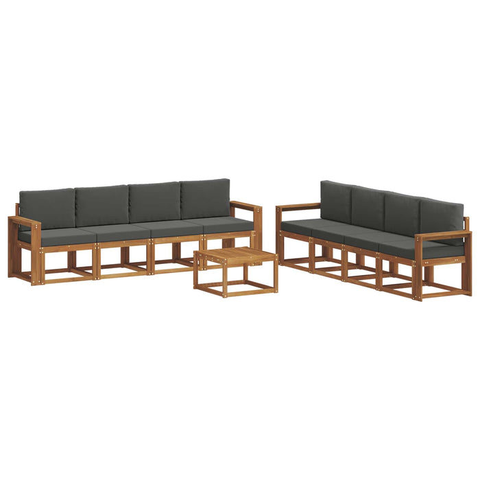 Set de canapele de exterior cu pernă 9 pcs Natural și Antracit WALTI