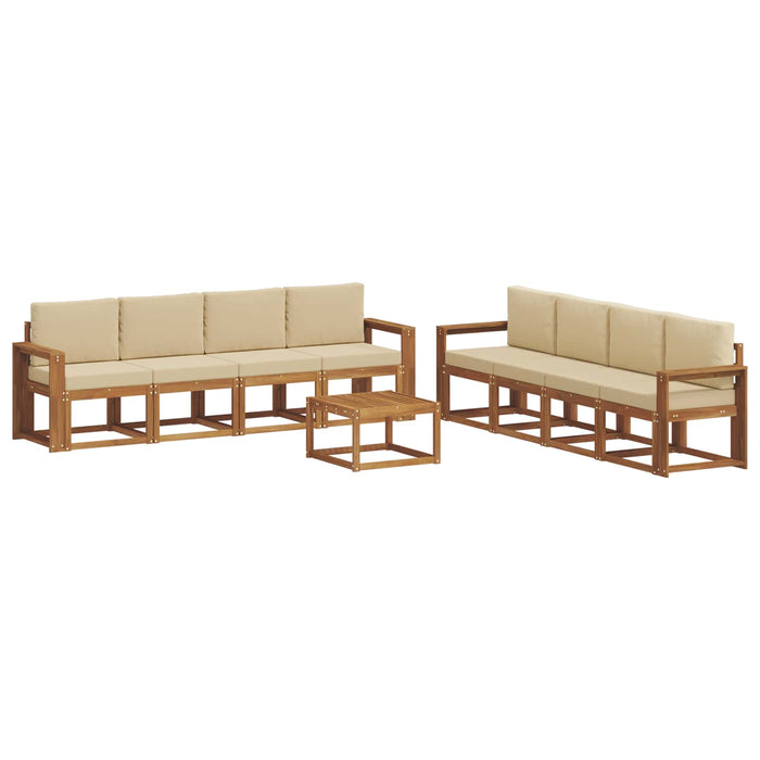 Set de canapele de exterior cu pernă 9 pcs Natural și Bej - WALTI WALTI