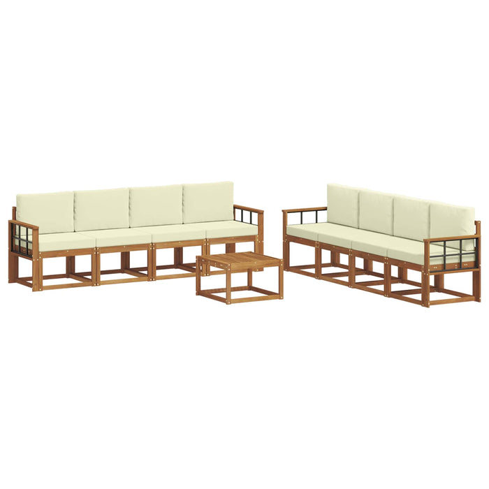 Set de canapele de exterior cu pernă 9 pcs Natural și Crem - WALTI WALTI