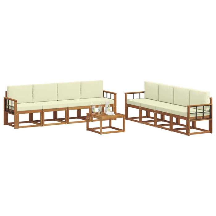 Set de canapele de exterior cu pernă 9 pcs Natural și Crem - WALTI WALTI