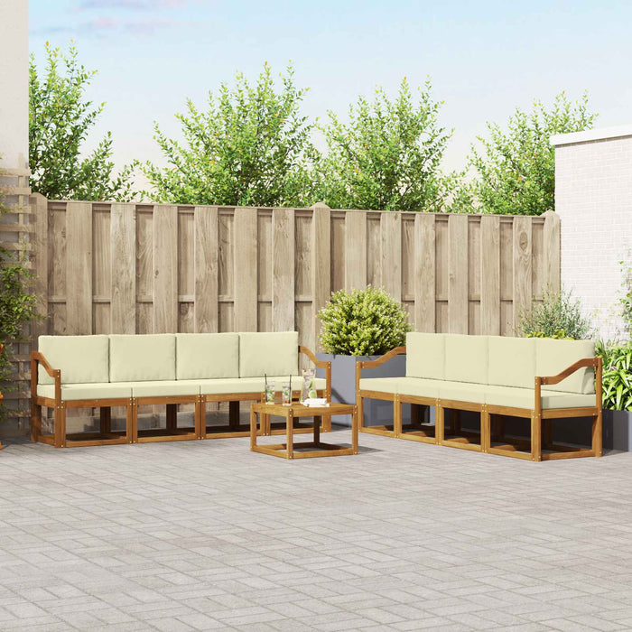 Set de canapele de exterior cu pernă 9 pcs Natural și Crem - WALTI WALTI