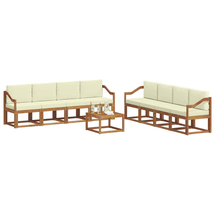Set de canapele de exterior cu pernă 9 pcs Natural și Crem - WALTI WALTI