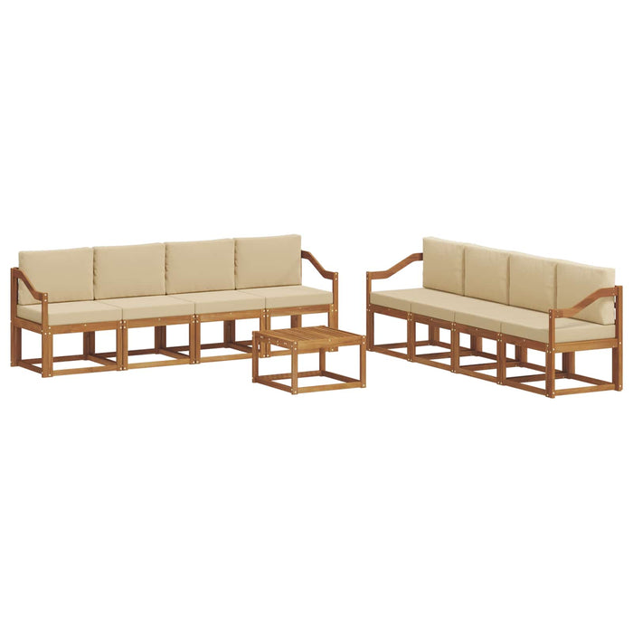 Set de canapele de exterior cu pernă 9 pcs Natural și Bej - WALTI WALTI