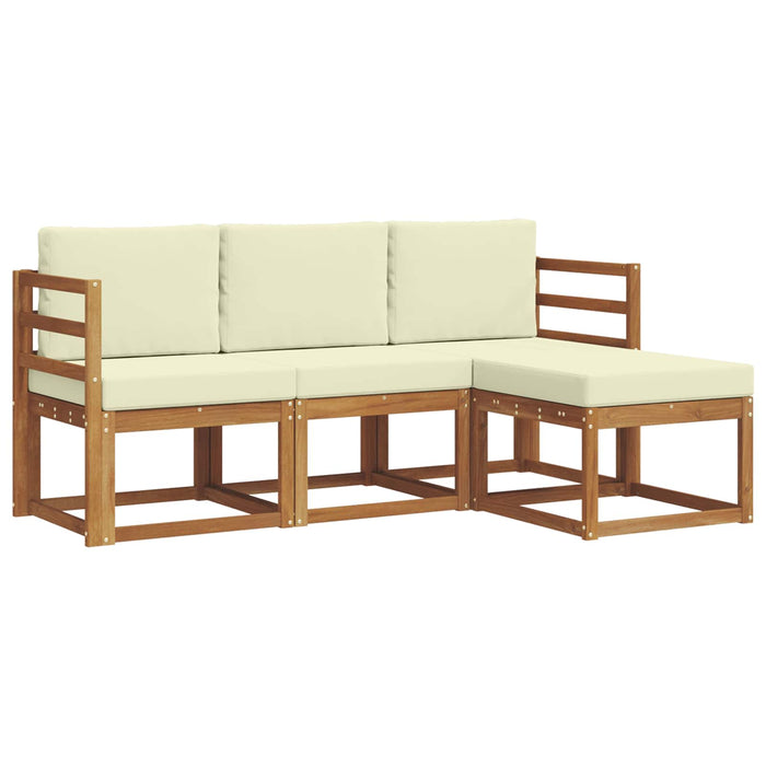 Set de canapele de exterior cu pernă 4 pcs Natural și Crem WALTI