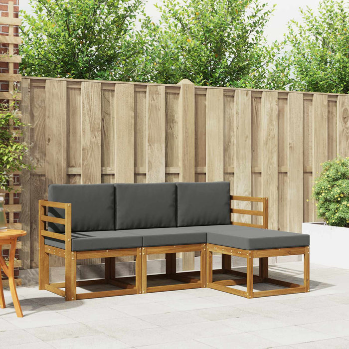 Set de canapele de exterior cu pernă 4 pcs Natural și Antracit - WALTI WALTI