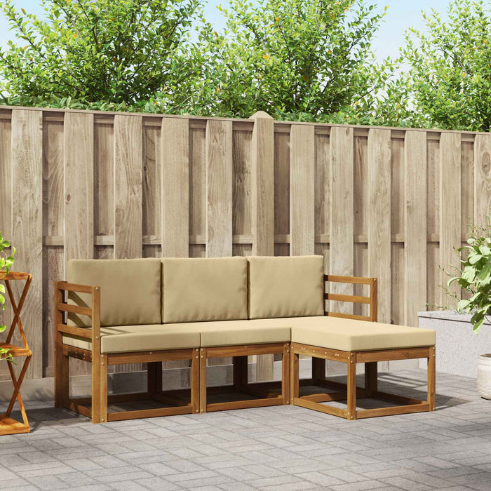 Set de canapele de exterior cu pernă 4 pcs Natural și Bej - WALTI WALTI