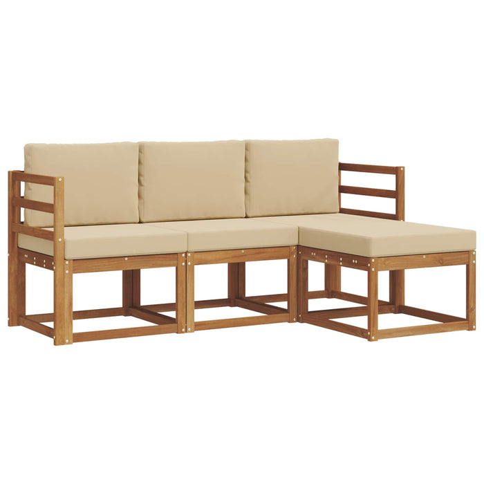 Set de canapele de exterior cu pernă 4 pcs Natural și Bej - WALTI WALTI
