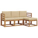 Set de canapele de exterior cu pernă 4 pcs Natural și Bej - WALTI WALTI