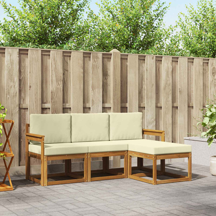 Set de canapele de exterior cu pernă 4 pcs Natural și Crem - WALTI WALTI