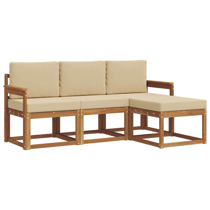Set de canapele de exterior cu pernă 4 pcs Natural și Bej - WALTI WALTI