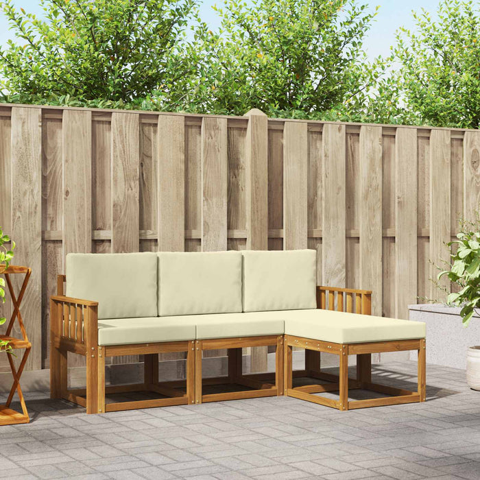 Set de canapele de exterior cu pernă 4 pcs Natural și Crem - WALTI WALTI