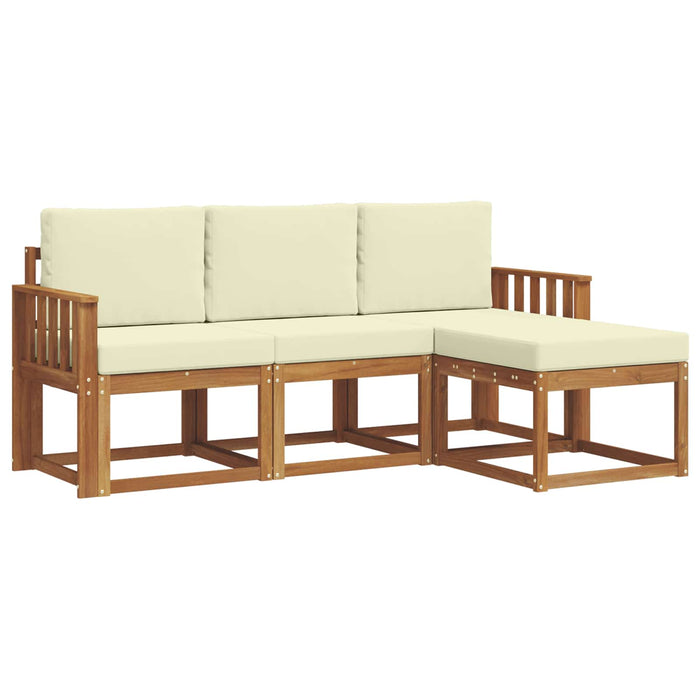 Set de canapele de exterior cu pernă 4 pcs Natural și Crem - WALTI WALTI