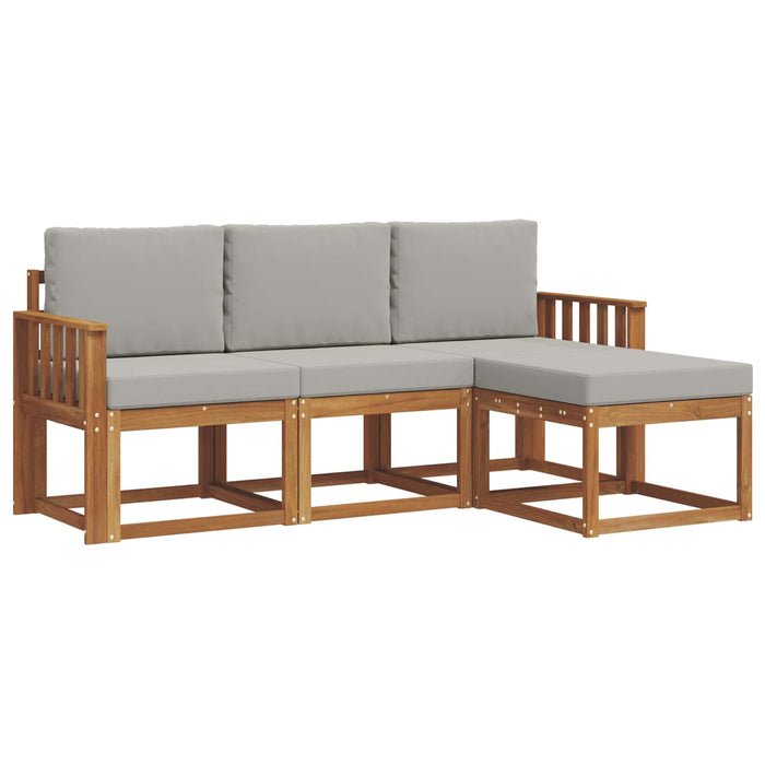 Set de canapele de exterior 4 pcs Gri natural și deschis - WALTI WALTI