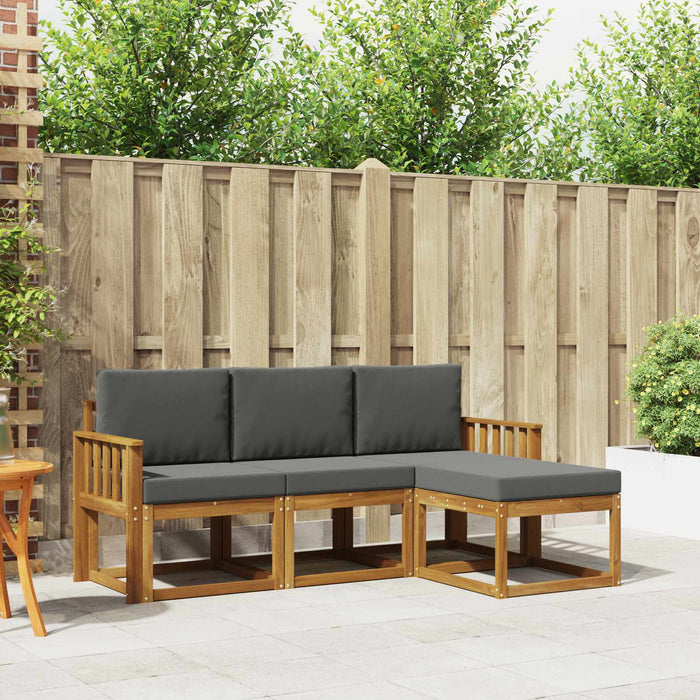 Set de canapele de exterior cu pernă 4 pcs Natural și Antracit - WALTI WALTI