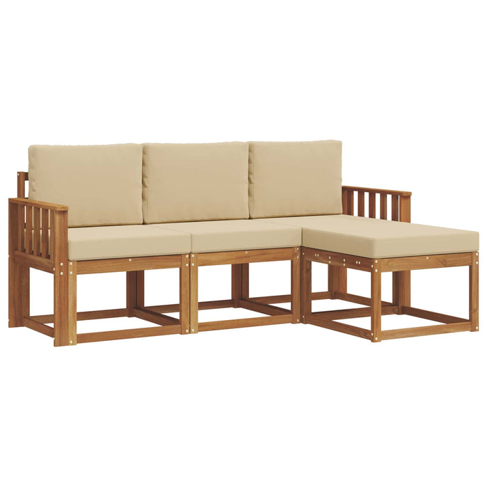 Set de canapele de exterior cu pernă 4 pcs Natural și Bej - WALTI WALTI