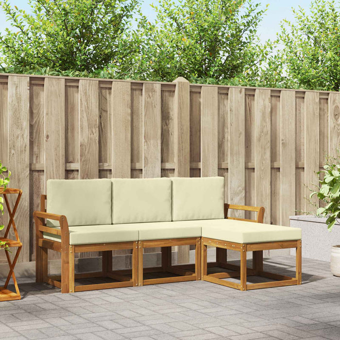 Set de canapele de exterior cu pernă 4 pcs Natural și Crem - WALTI WALTI