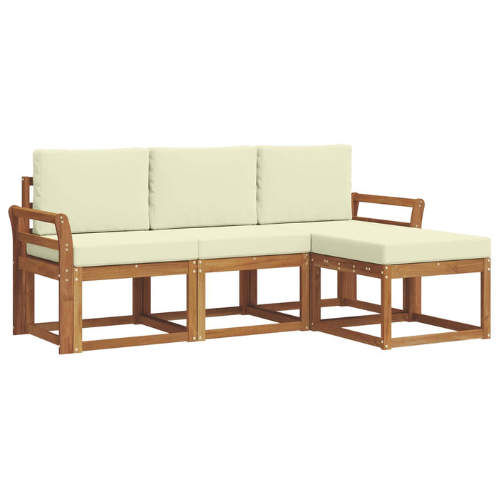 Set de canapele de exterior cu pernă 4 pcs Natural și Crem - WALTI WALTI