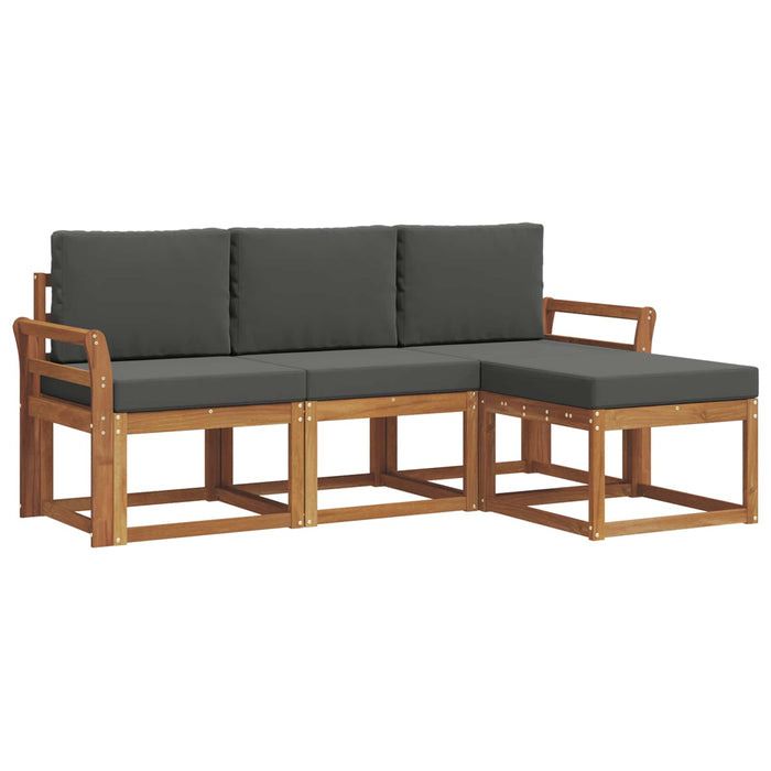 Set de canapele de exterior cu pernă 4 pcs Natural și Antracit - WALTI WALTI