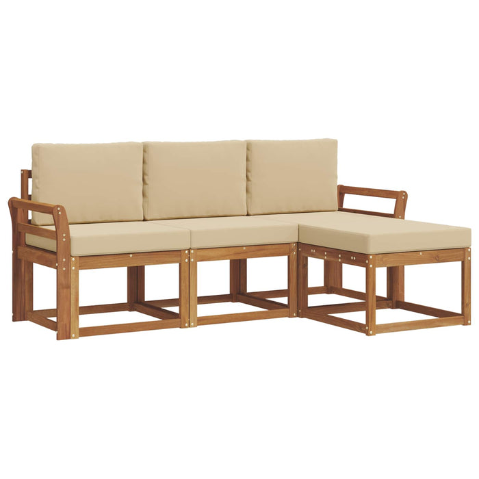 Set de canapele de exterior cu pernă 4 pcs Natural și Bej - WALTI WALTI