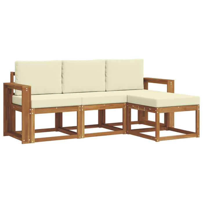 Set de canapele de exterior cu pernă 4 pcs Natural și Crem - WALTI WALTI
