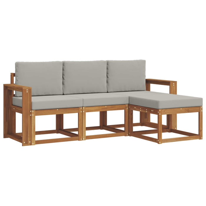 Set de canapele de exterior 4 pcs Gri natural și deschis WALTI