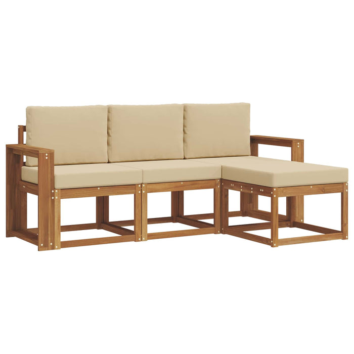 Set de canapele de exterior cu pernă 4 pcs Natural și Bej - WALTI WALTI