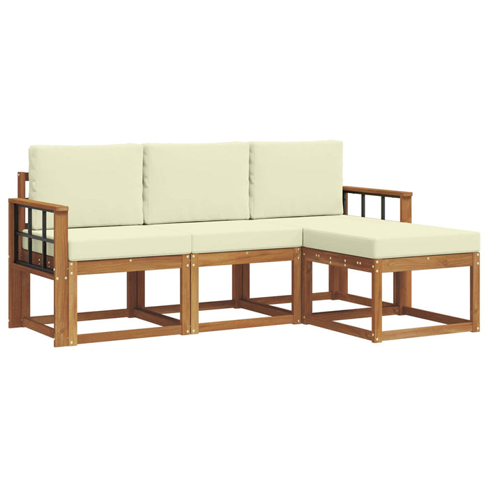 Set de canapele de exterior cu pernă 4 pcs Natural și Crem - WALTI WALTI