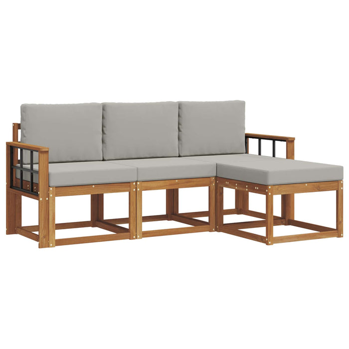 Set de canapele de exterior 4 pcs Gri natural și deschis - WALTI WALTI