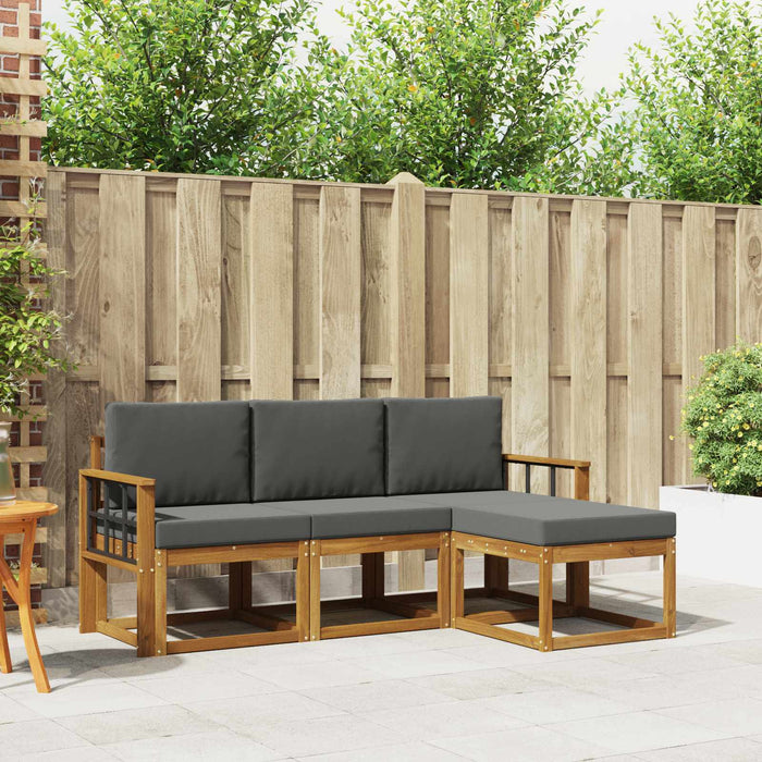 Set de canapele de exterior cu pernă 4 pcs Natural și Antracit - WALTI WALTI