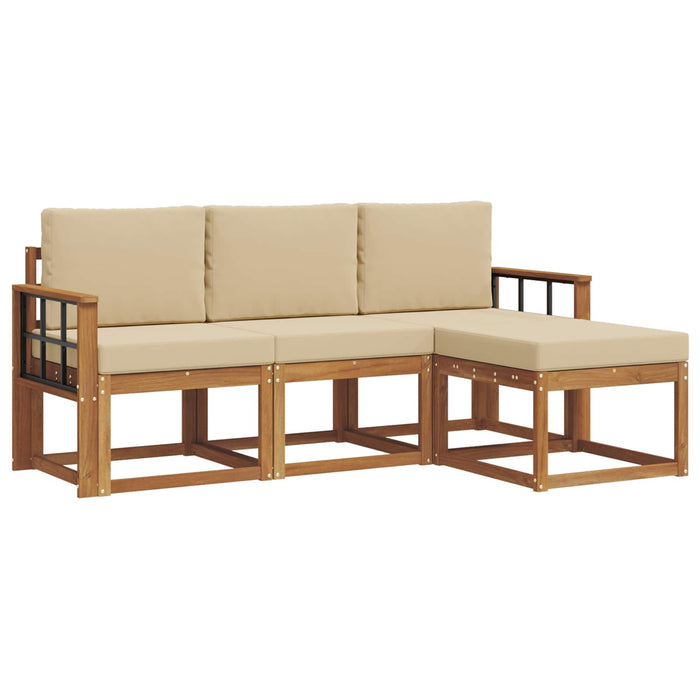 Set de canapele de exterior cu pernă 4 pcs Natural și Bej - WALTI WALTI