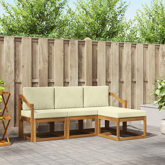 Set de canapele de exterior cu pernă 4 pcs Natural și Crem - WALTI WALTI
