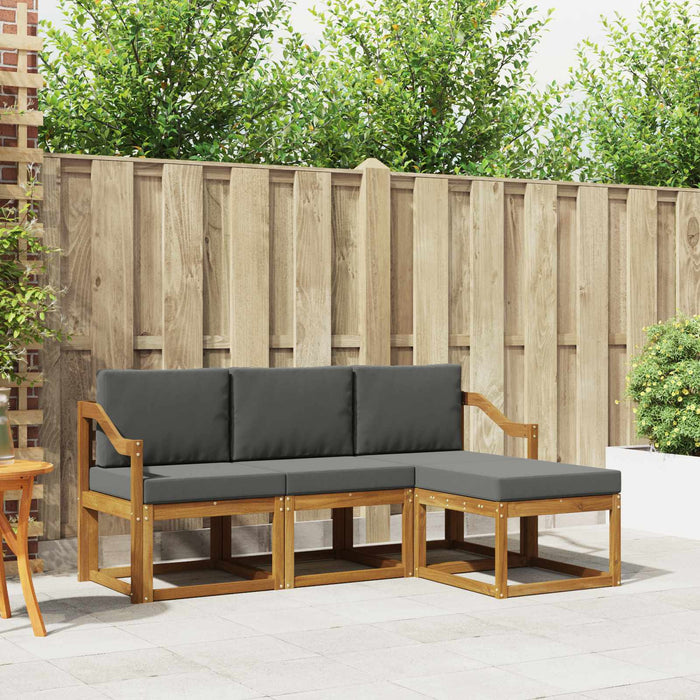 Set de canapele de exterior cu pernă 4 pcs Natural și Antracit - WALTI WALTI