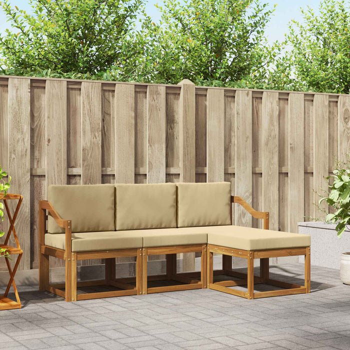 Set de canapele de exterior cu pernă 4 pcs Natural și Bej - WALTI WALTI