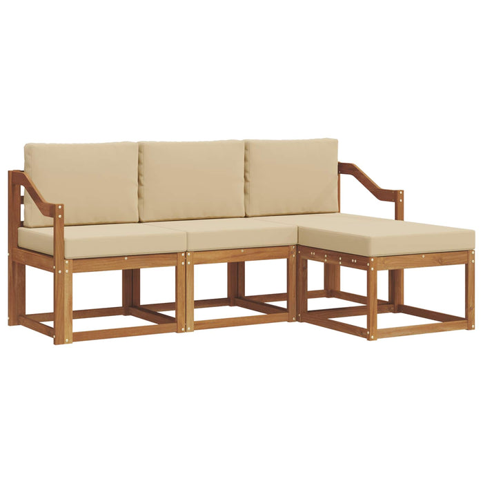 Set de canapele de exterior cu pernă 4 pcs Natural și Bej - WALTI WALTI
